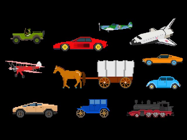 Evolution of Vehicles 🚗 | Pixel Art + 8-Bit Music