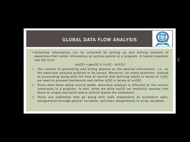 Global data flow analysis