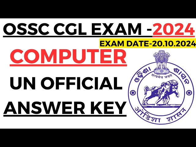 OSSC CGL EXAM 2024 I COMPUTER ANSWER KEYS BY LAXMIDHAR SIR I OSSC CGL ANSWER KEYS 2024 LAXMIDHAR SIR