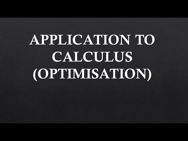 Application to Calculus for Grade 12 with Mr X