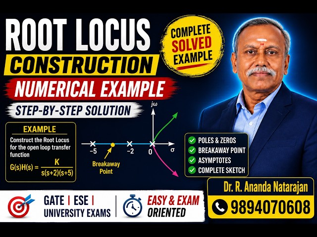Construction of Root Locus |  Numerical Example | Control Systems | Gate Exam #controlsystems #DrRan