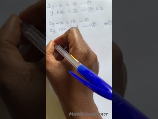 Using the elimination method to solve simultaneous equation #mathsmadeeasy #learnmathsonline