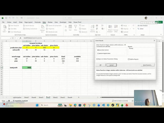 Optimization in Excel