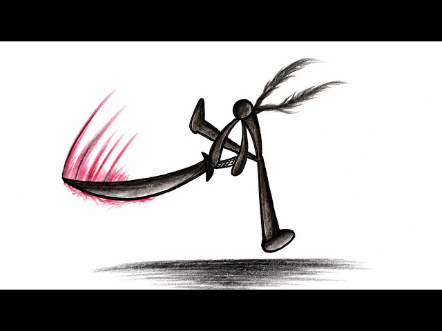 "How To Draw Epic Stickman warrior Drawing/Stickman Sword Fight Drawing Tutorial 🙏⚔️"