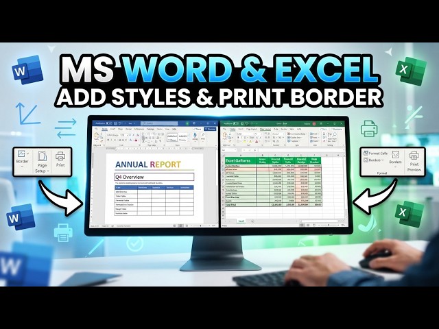 How To Make MS Word  Excel Add Styles and Print Border