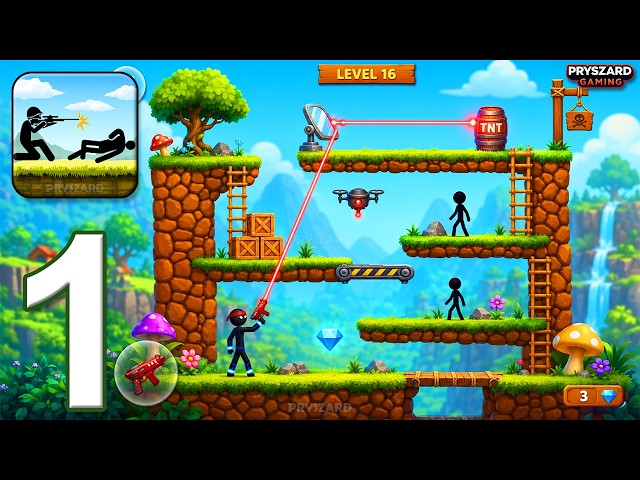 Stickman Strike: Shooter Games - Gameplay Walkthrough Part 1 - Stickman Shooter (iOS, Android)
