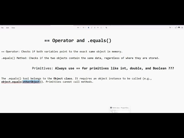Java Interview Question: Difference Between == and .equals()