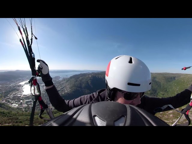 Paragliding over Bergen, Norway 4K 360 video