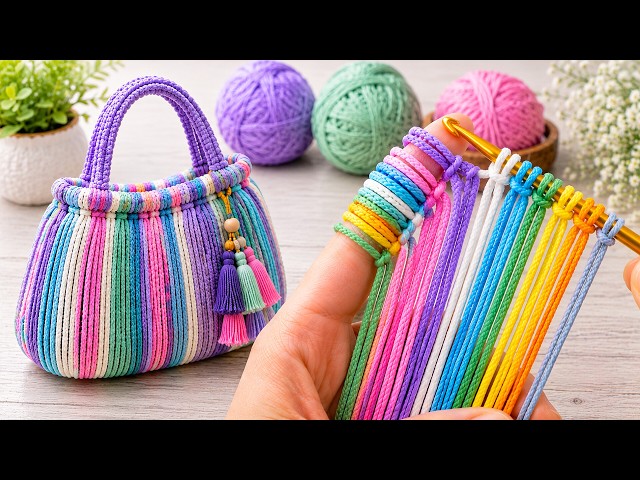 Look What I Made With Colorful Yarn! 🌈🧶 #Crochet #DIY #Handmade