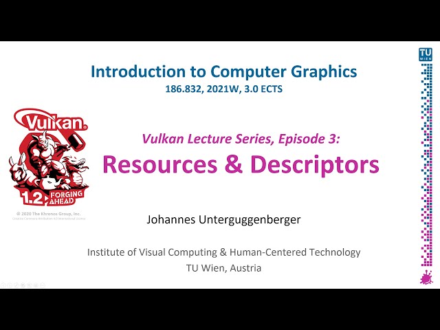 Resources & Descriptors | "Use Buffers and Images in Vulkan Shaders" | Vulkan Lecture Series, Ep. 3