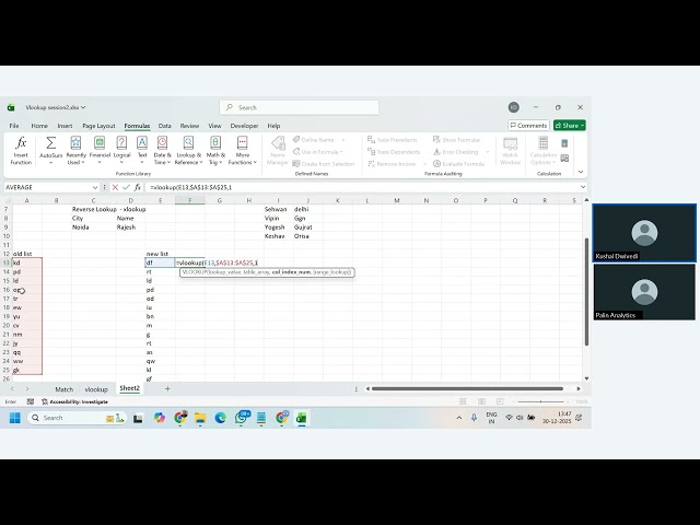 Data Science Course Batch 110 Excel Training : Session 6