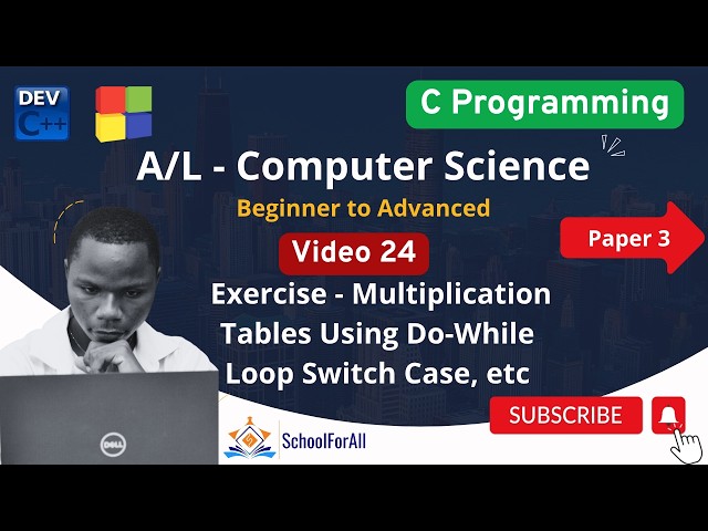 Video 24 Exercise Different Multiplication Tables Using Do While Loop and Switch Case