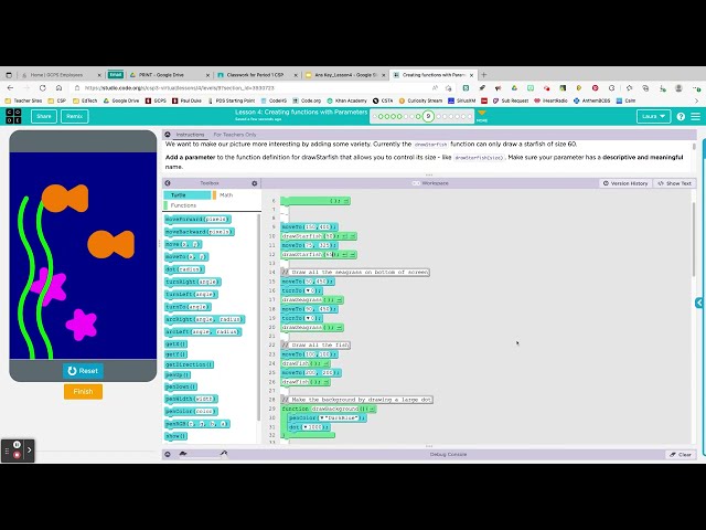Code.org Turtle Programming 4.9 Tutorial
