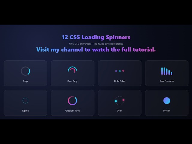 How To Make Loading Spinners | HTML CSS Tutorial #css #animation #html #htmll5 #webdesign #website