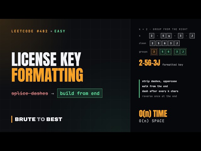 LeetCode #482: License Key Formatting, Build From the End