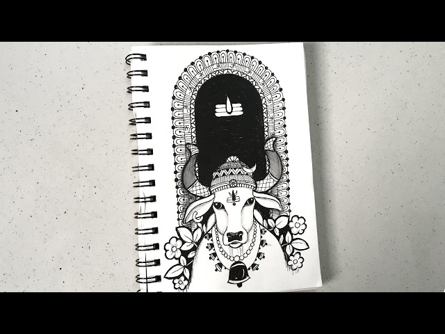 Shivling with Nandi Mandala Art | Mandala Drawing Tutorial