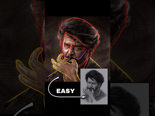 How to draw Superstar Rajinikanth from coolie | adarsh sj | #coolie #rajinikanth #drawing #art