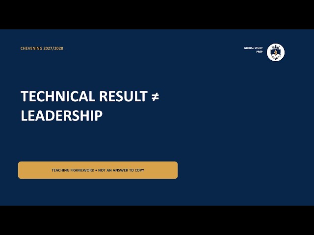 Chevening Leadership Essay Example 2027/2028: Engineer Case Breakdown