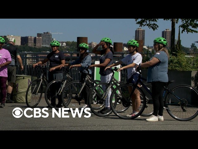 A bicycle class for adults who never learned how to ride