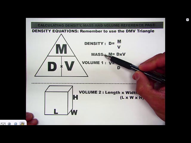 Density, Mass, Volume Calculations: NYS Intermediate Science Lab Practical Exam