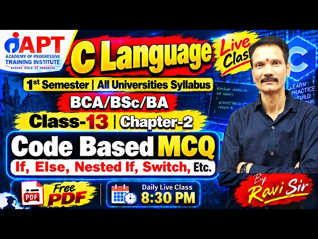 C Language |1st Semester | Live MCQ | BCA BSc BA | If-Else, Nested If, Switch, Conditional Statement