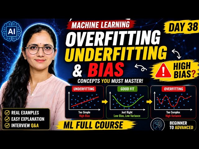 Overfitting vs Underfitting vs Bias Explained | Machine Learning Full Course Day 38 | AI 2026