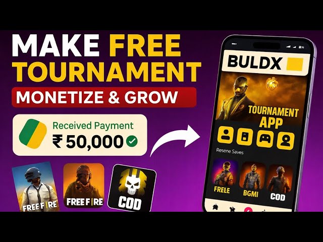 Create Tournament App & Earn Money 💰 | BGMI & Free Fire | No Coding