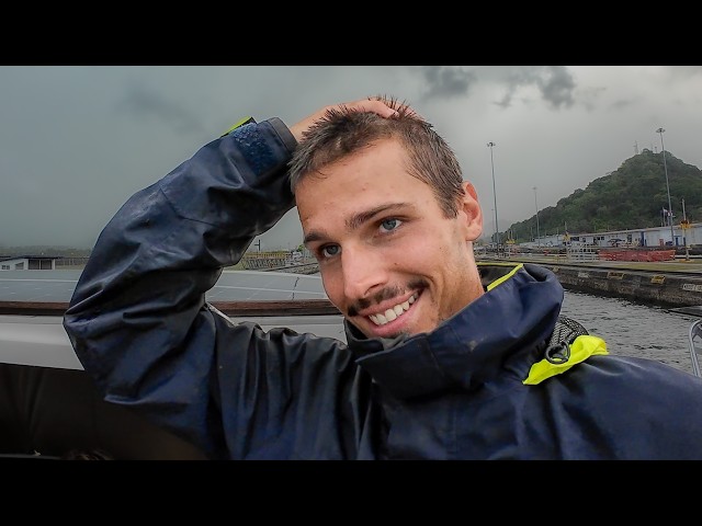 Transiting the Panama Canal in a thunderstorm (high stress)