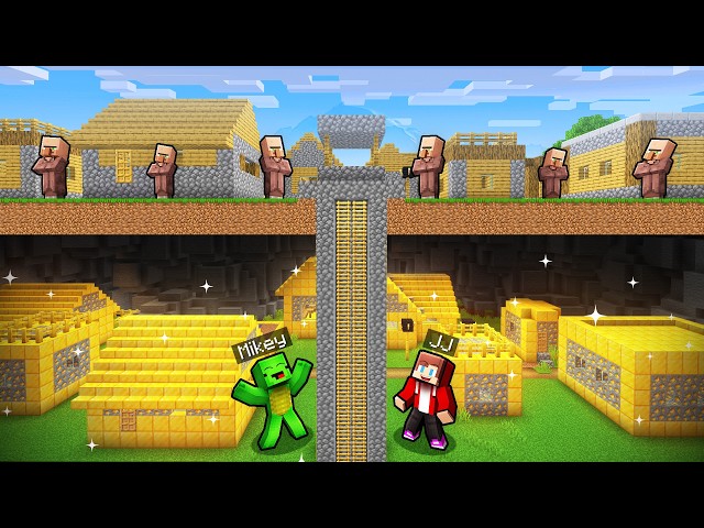 JJ and Mikey found a SECRET RICH VILLAGE in Minecraft!