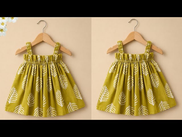 2 year Baby Elastic Frock Cutting and Stitching 