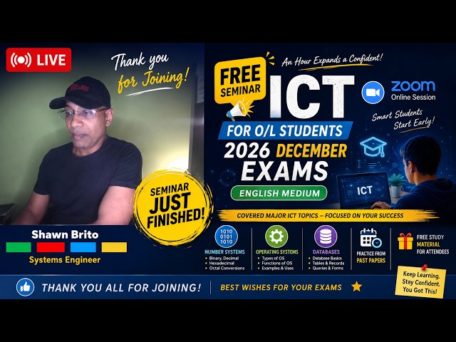 FREE O/L ICT ONLINE SEMINAR – FULL SESSION | Number Systems, Databases & Operating Systems