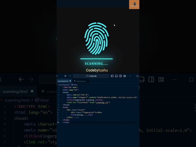 Fingerprint Scan Login Page using HTML & CSS | Animated Authentication UI. #codebytushu #