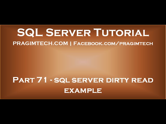 sql server dirty read example