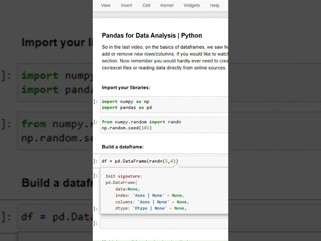 Importing basic libraries and creating a dataframe from scratch in python | Feb 2025