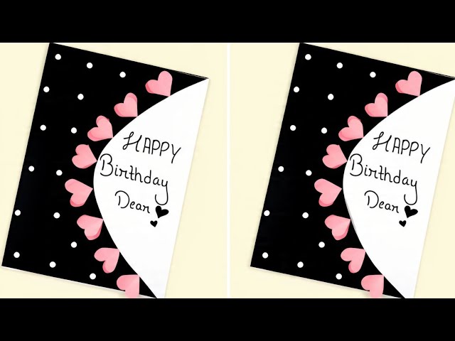 Aesthetic Black & White Birthday Card Idea 💖 | DIY Paper Craft Tutorial