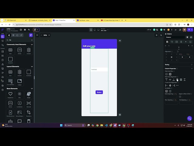 FlutterFlow: Simple Note Taking App