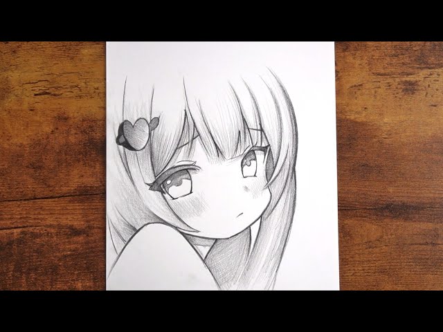 Cute Anime Girl Drawing ✨ Easy Pencil Sketch Tutorial | Full Process 