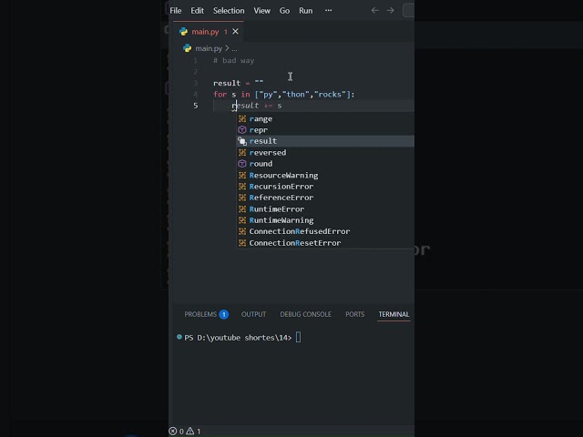 Stop using + to join strings ❌ #shorts #everydaypython