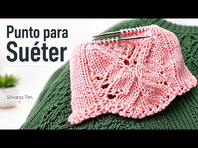 Lace stitch for circular knit sweater 🧶 Step by step