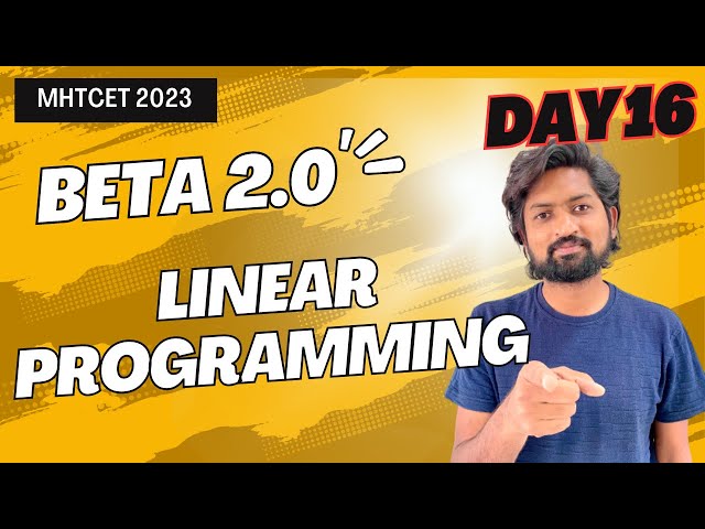 Linear Programming | MHTCET 2023 | GanitAnk Beta 2.0 #mhtcet2023 #maharashtraboard #crashcourse