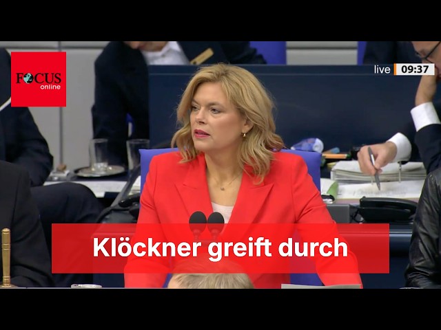 "Calm down": SPD member provokes AfD heckling - then Klöckner intervenes