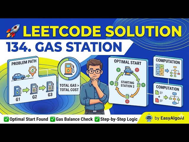 LeetCode 134 - Gas Station | Greedy Algorithm Explained | EasyAlgoAI