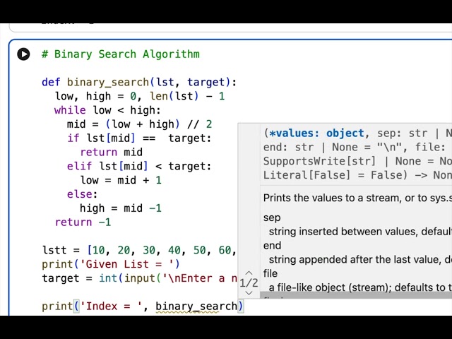 Python Program for Binary Search Algorithm