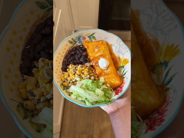 Easy chicken enchiladas and elote for my family of 7 #shorts #cooking