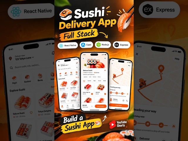 🍣 Build a Full Stack Sushi Delivery App | React Native, Expo & Node.js