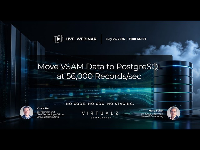 How to Move VSAM Data to PostgreSQL at 56,000 Records per Second — No Code, No CDC