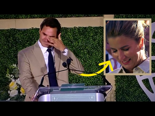 Roger Federer Bursts Into TEARS During Epic Tribute To His Wife At Tennis Hall Of Fame Induction!