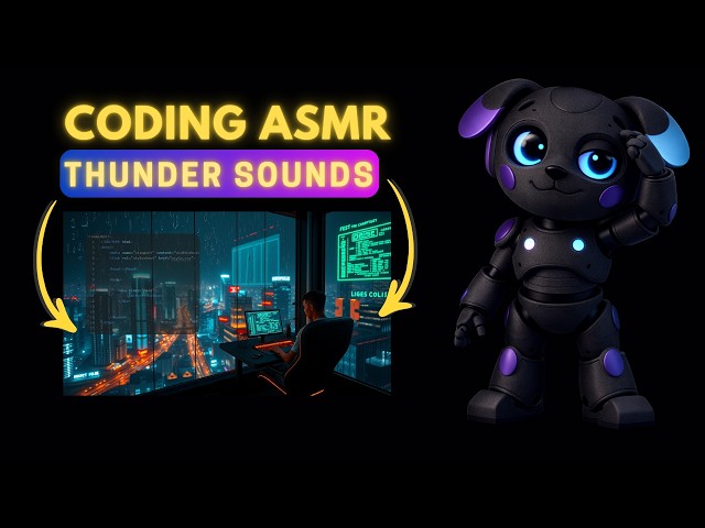 ASMR Coding Night  | Rain & Keyboard Sounds