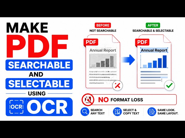 How to Make PDF Searchable and Selectable Using OCR | No Format Loss