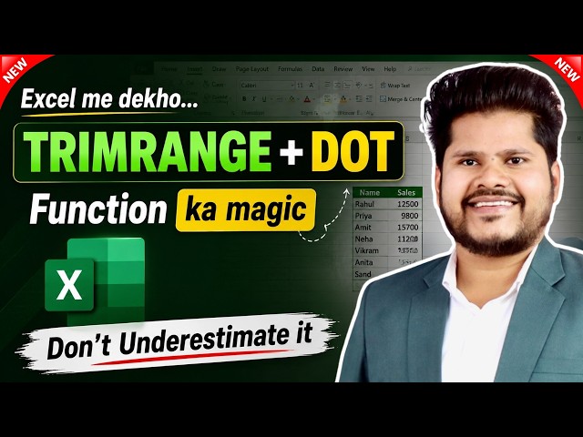 Don’t Underestimate Excel’s NEW TRIMRANGE Function & DOT Operator - Really Awesome! 🔥